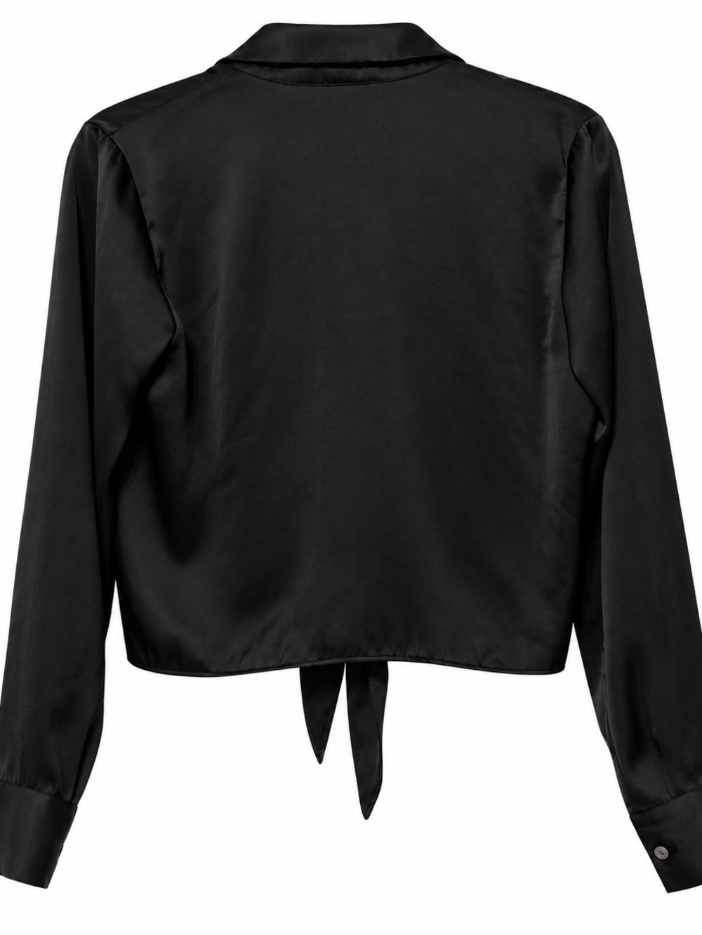 ๐ฆ Wilfred| Aritzia Black Satin Tie Front Blouse Size Small - Picture 3 of 9